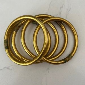 BuDhaGirl 5 GOLD ALL WEATHER BANGLES® (AWB®) - SERENITY PRAYER